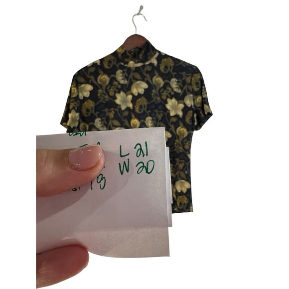 Vintage Dressbarn Mock Turtleneck 90s Y2K Large Floral Brocade Top Grandma Core - Picture 5 of 6